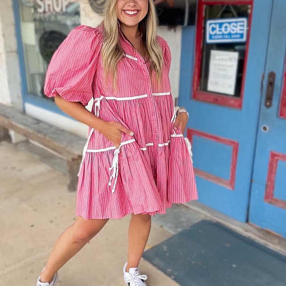 Sofia The Lable Tiered Puff Sleeve Dress